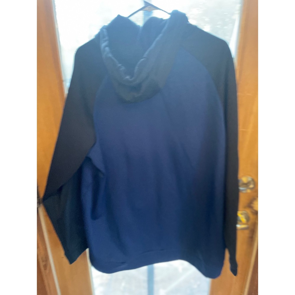 Nike Dri-FIT Pullover Hoodie Mens XL Blue Black Swoosh Athletic Sweatshirt - Picture 9 of 10